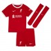 Camisa de Futebol Liverpool Ibrahima Konate #5 Equipamento Principal Infantil 2023-24 Manga Curta (+ Calças curtas)